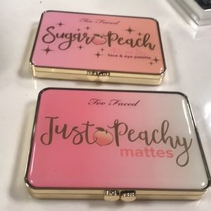 2 Too Faced peach palettes-eye and face